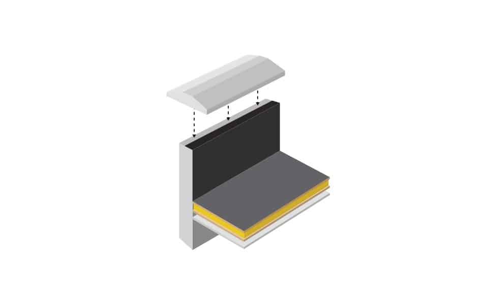 Bed the coping stones over the parapet wall using a tough sand and cement mortar mix of at least 3 and 1 ratio with added PVA adhesive for extra strength.