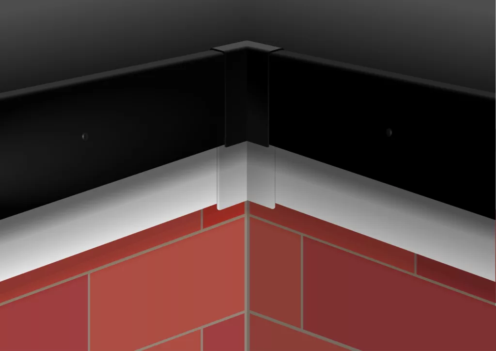 Raised Kerb Trim Internal Corners of a rubber roof install